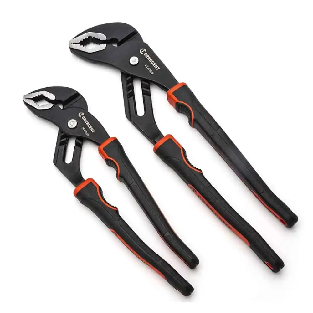 CRESCENT 2 Piece Multi Grip Plier Set with Grip Zone V-Jaw Dual Material RT400SGSET2R-05