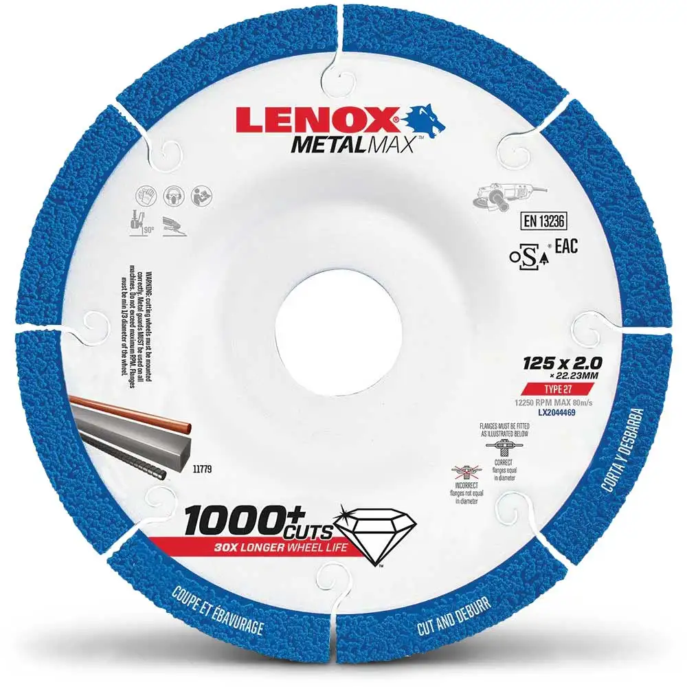 LENOX 125mm Diamond Metal Cut Off & Deburring Blade - METALMAX