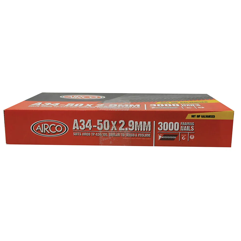 AIRCO 34° Hot Dipped Galvanised Framing Nails - 50mm Box of 3000 ND34502