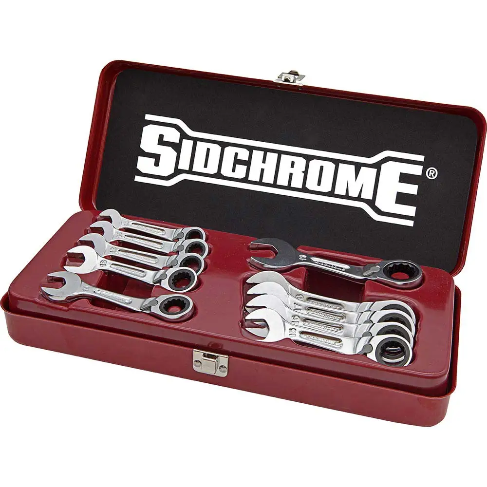 SIDCHROME Stubby Geared Spanner Set - 10 Piece SCMT22203N
