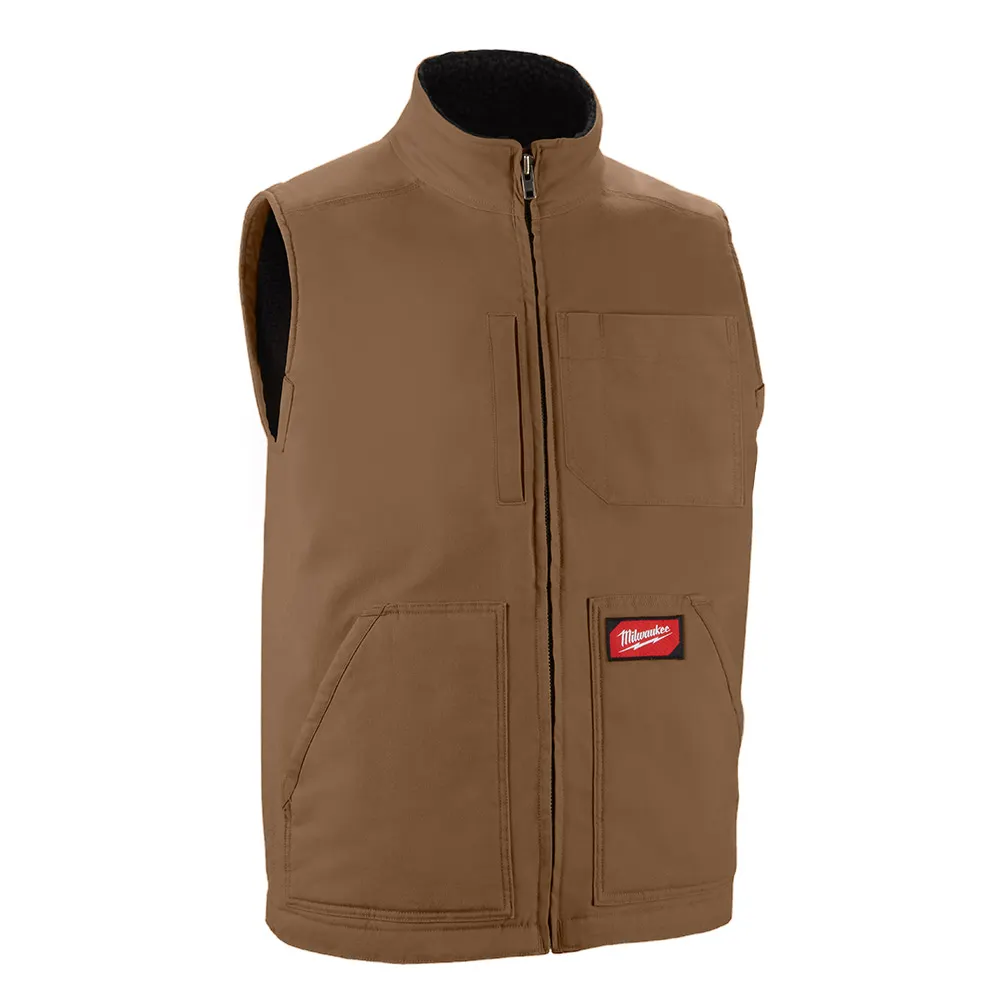 MILWAUKEE GRIDIRON Sherpa Lined Vest - Brown 801BR
