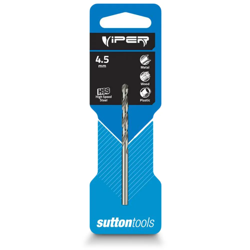 SUTTON 4.5 x 80mm HSS-Bright Jobber Drill Bit - VIPER D1050450