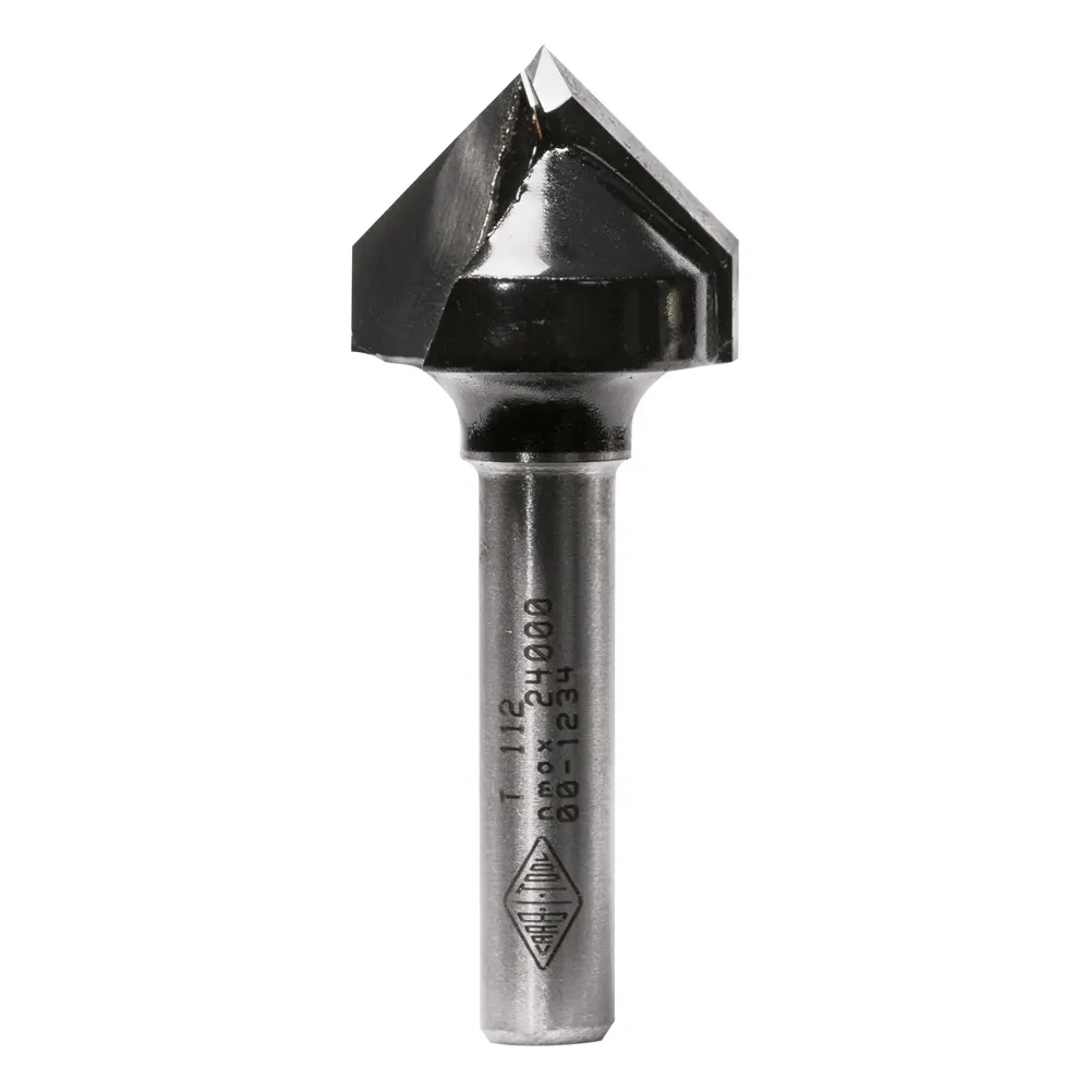 CARBITOOL Router Bit TCT 90-Degree V-Groove 18mm-Diameter 1/4inch -Shank T 112