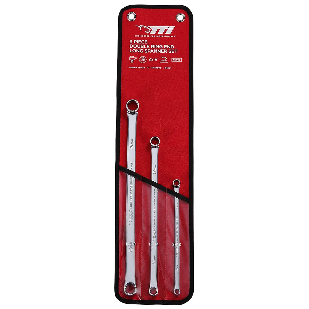 TTI 3 Piece Double Ring End Metric Long Spanner Set TRRMS03