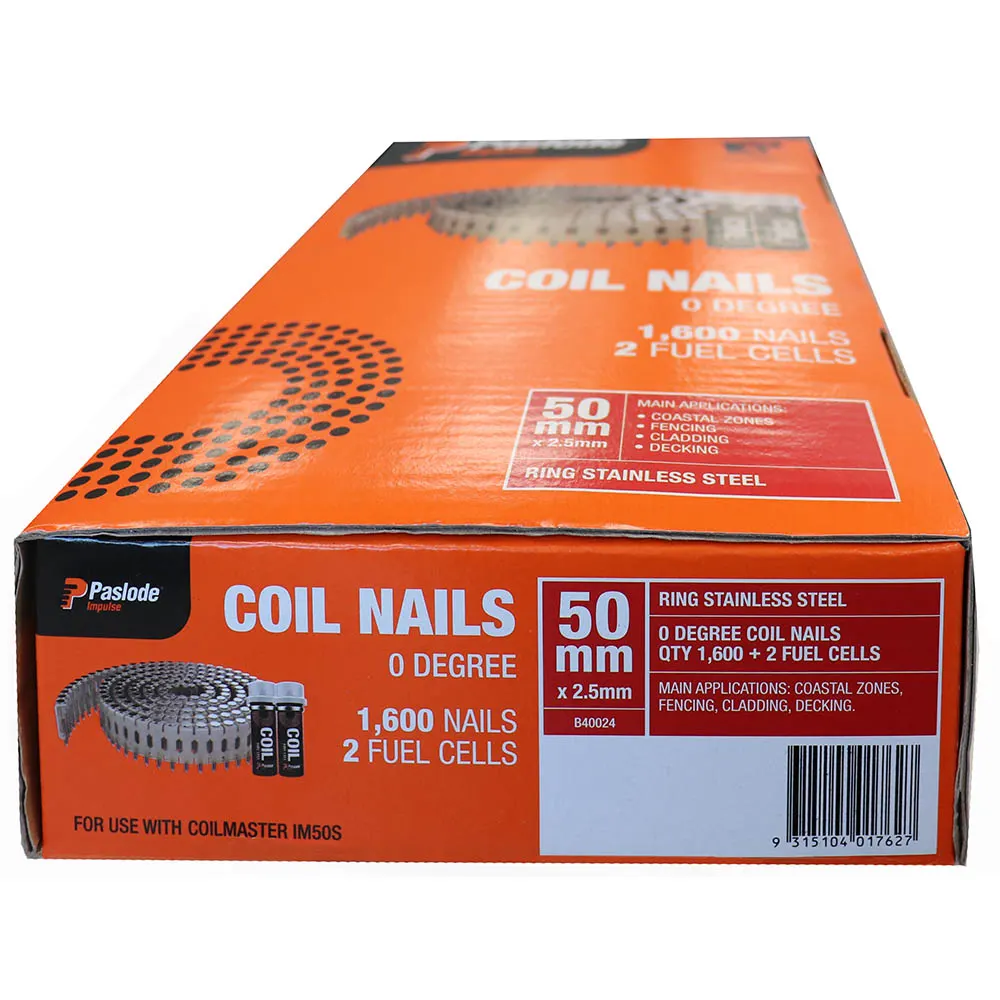 PASLODE 50 x 2.5mm Stainless Steel Coil Nails B40024