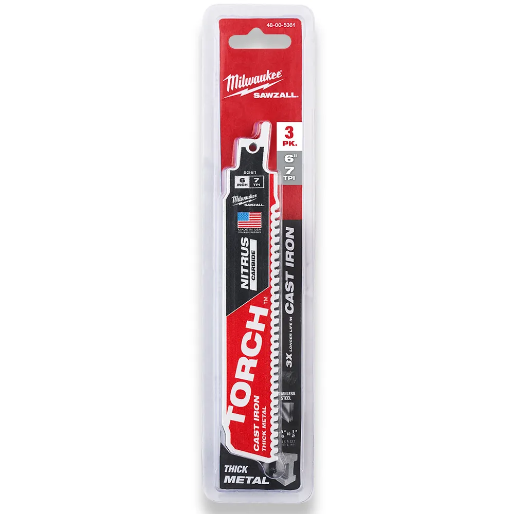 MILWAUKEE 150mm Sawzall Torch W/ Nitrus Carbide - 3 Piece 48005361