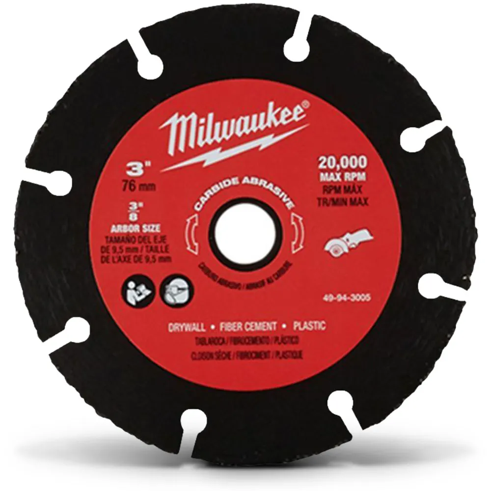 MILWAUKEE 75mm Segmented Carbide Grit Blade for Multi-Purpose Cutting 49943005