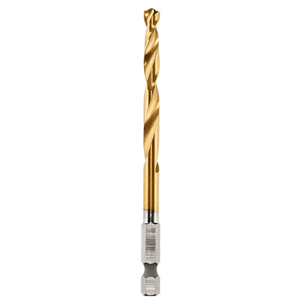 MILWAUKEE 5.0 x 93mm 1/4-Hex Quick-Change HSS-TiN Jobber Drill Bit - RED-HELIX 48894812