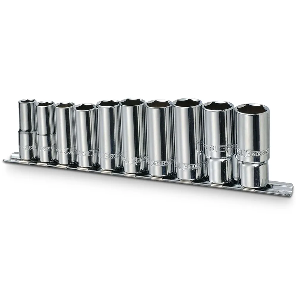 SIDCHROME 3/8inch 10-19mm SD Metric Deep Socket Set 10pc SCMT13235