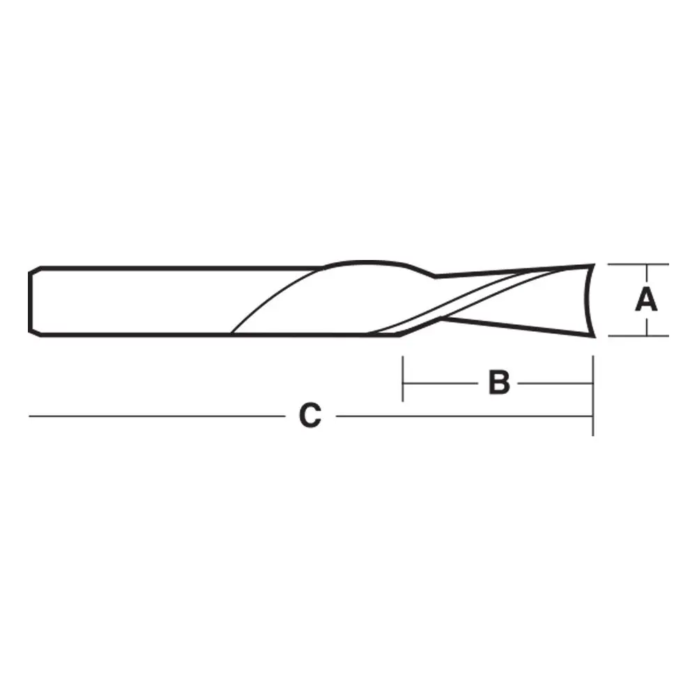 CARBITOOL 3/8inch TC Straight Down-Cut Spiral Router Bit for Non-Ferrous Metal - 3/8inch Shank TSL 12 3/8