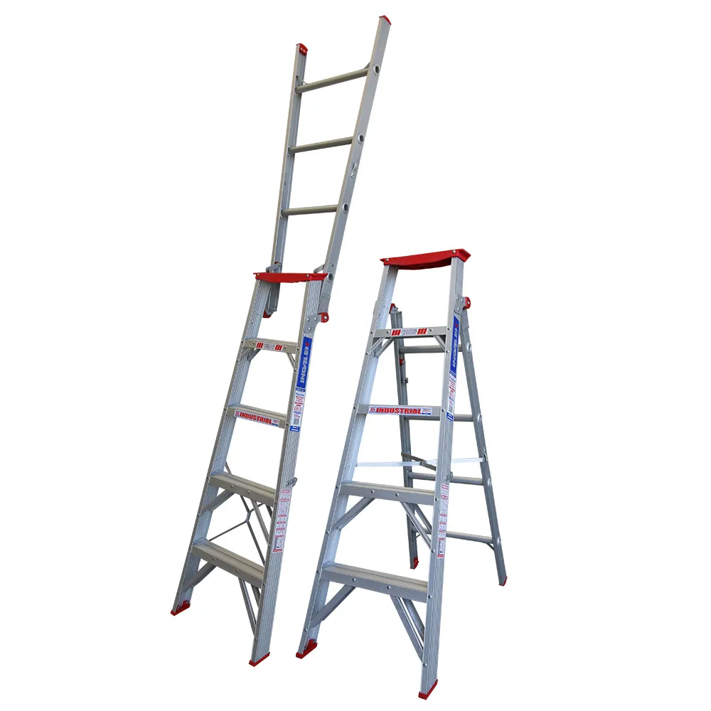 INDALEX 150kg Trade 1.5m-2.6m Aluminium Dual Purpose Step Ladder TRDDP5