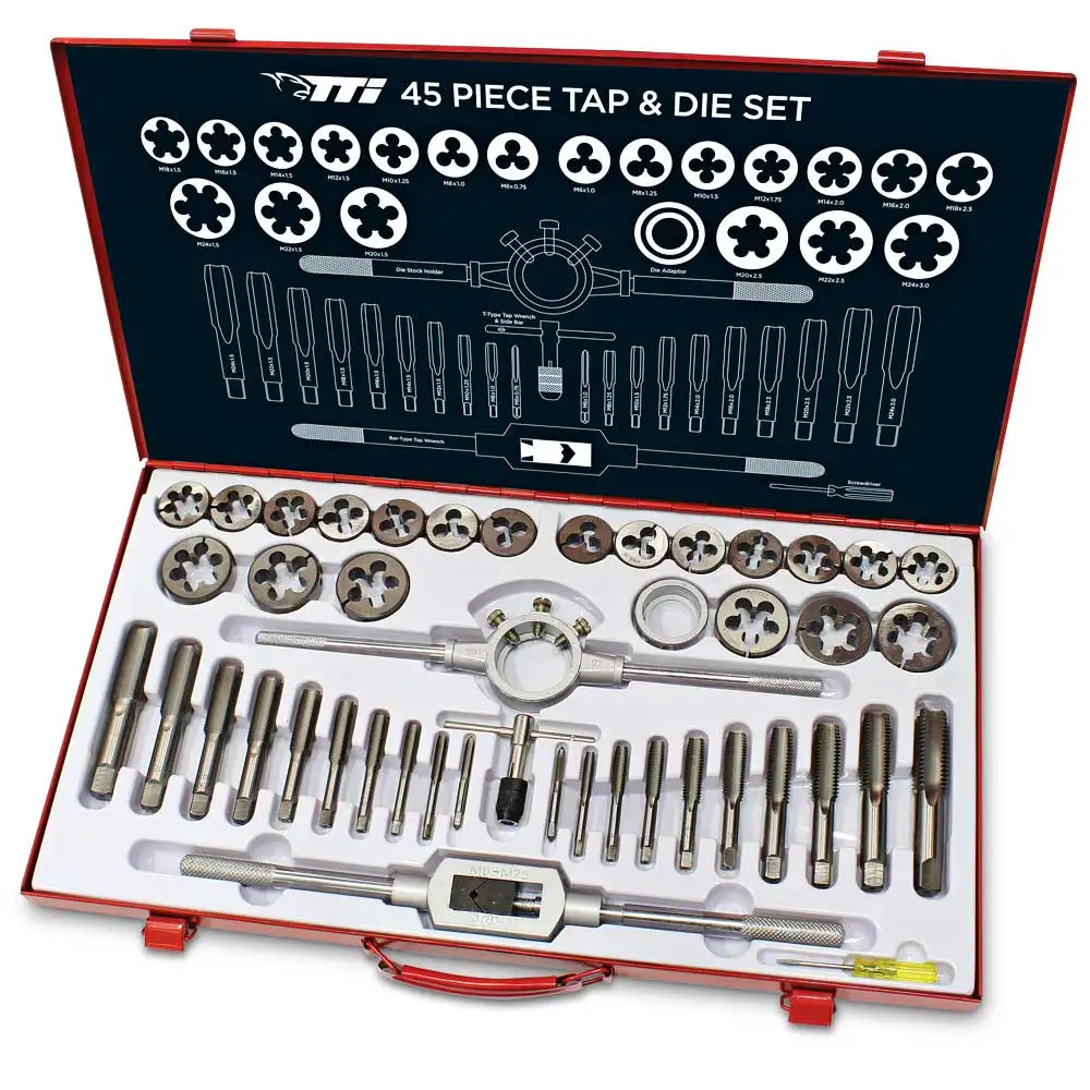 TTI Metric Tap & Die Set - 45 Piece TDS45M
