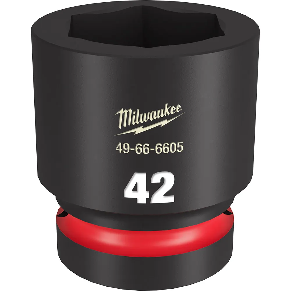 MILWAUKEE SHOCKWAVE 1inch Drive 42mm Standard 6 Point Impact Socket 49666605