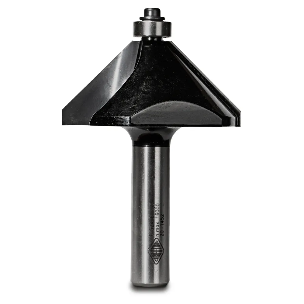 CARBITOOL Router Bit TCT 45-Degree Chamfer w.Bearing 2.1/4inch -Diameter 1/2inch -Shank T 924 B 1/2