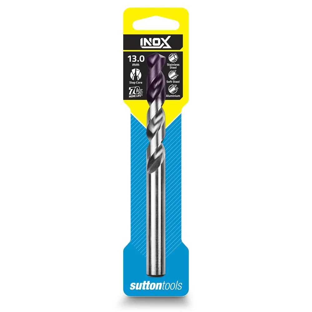 SUTTON 13.0 x 151mm HSS-TiAIN Jobber Drill Bit for Stainless - INOX