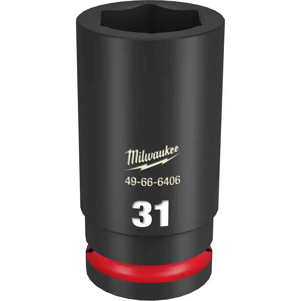 MILWAUKEE SHOCKWAVE 3/4inch Drive 31mm Deep 6 Point Impact Socket 49666406