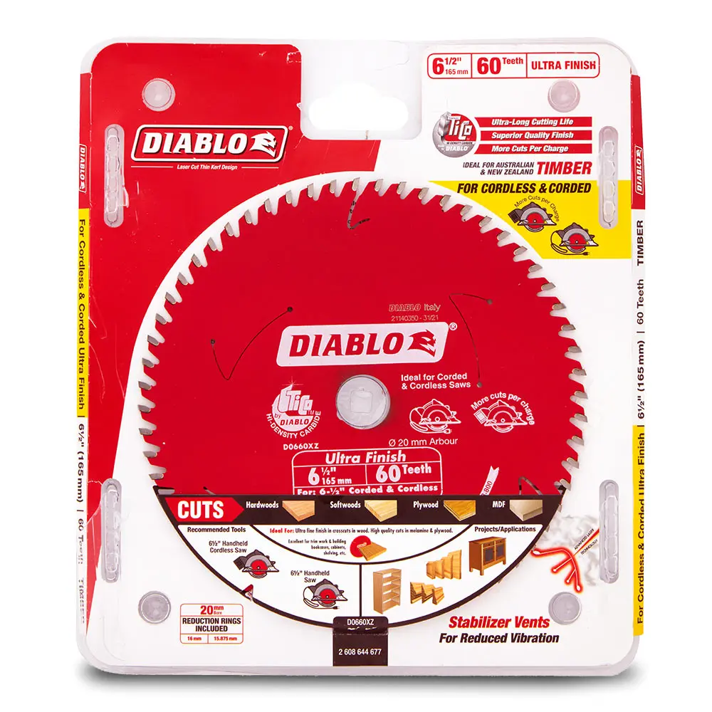 DIABLO 165mm 60T Ultra Finish Saw Blade 2608644677