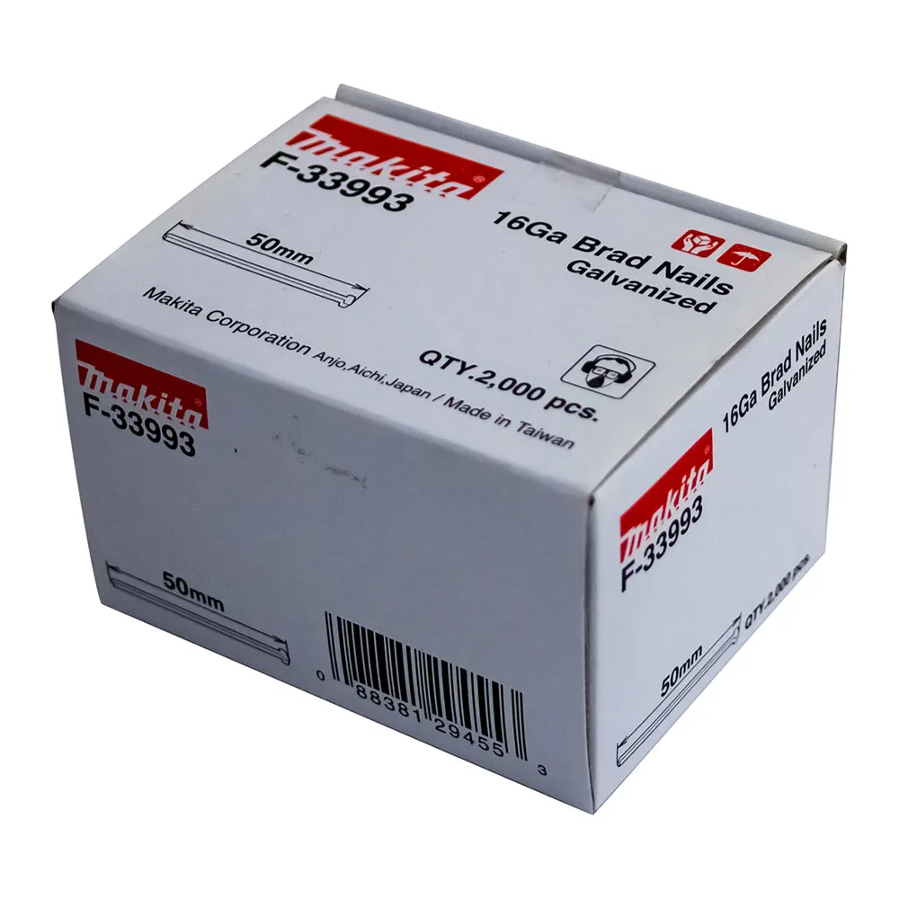 MAKITA 50 x 1.6mm EG 16GA C Nail Brad 2000Box F33993