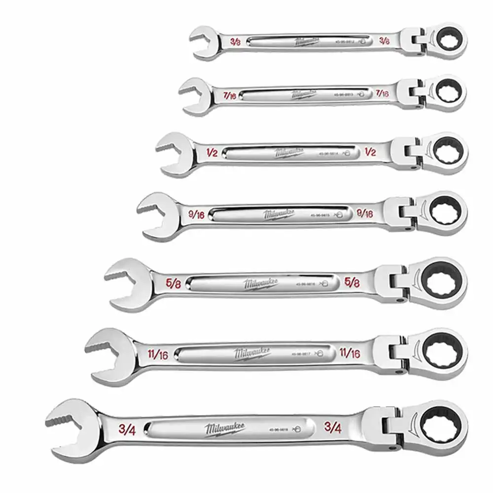 MILWAUKEE Flex Head Combination Wrenches 7 Pieces 48229429