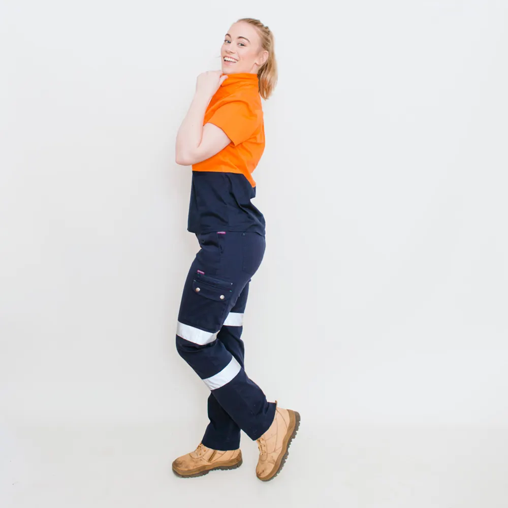 GREEN HIP Hi-Vis Light Weight Shirt Short Sleeves Orange/Blue SSS-HIVIS-OB 06