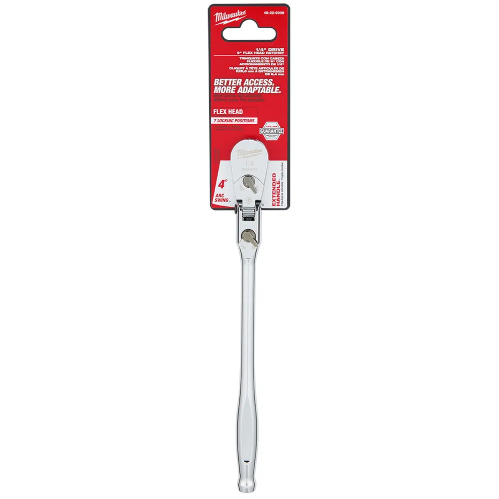 MILWAUKEE 1/4" Flex Head Extended Ratchet 48229009
