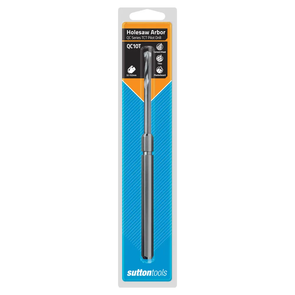 SUTTON TCT Holesaw Arbor/Pilot Drill - Suits 32-152mm TCT Multi-Purpose Holesaws