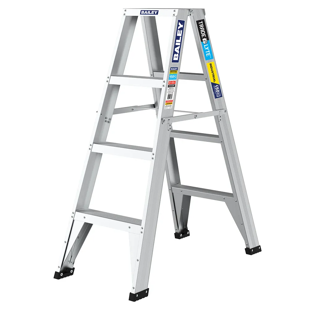 BAILEY 1.2m 150kg Trade Lyte Aluminium Double Sided Step Ladder FS14020