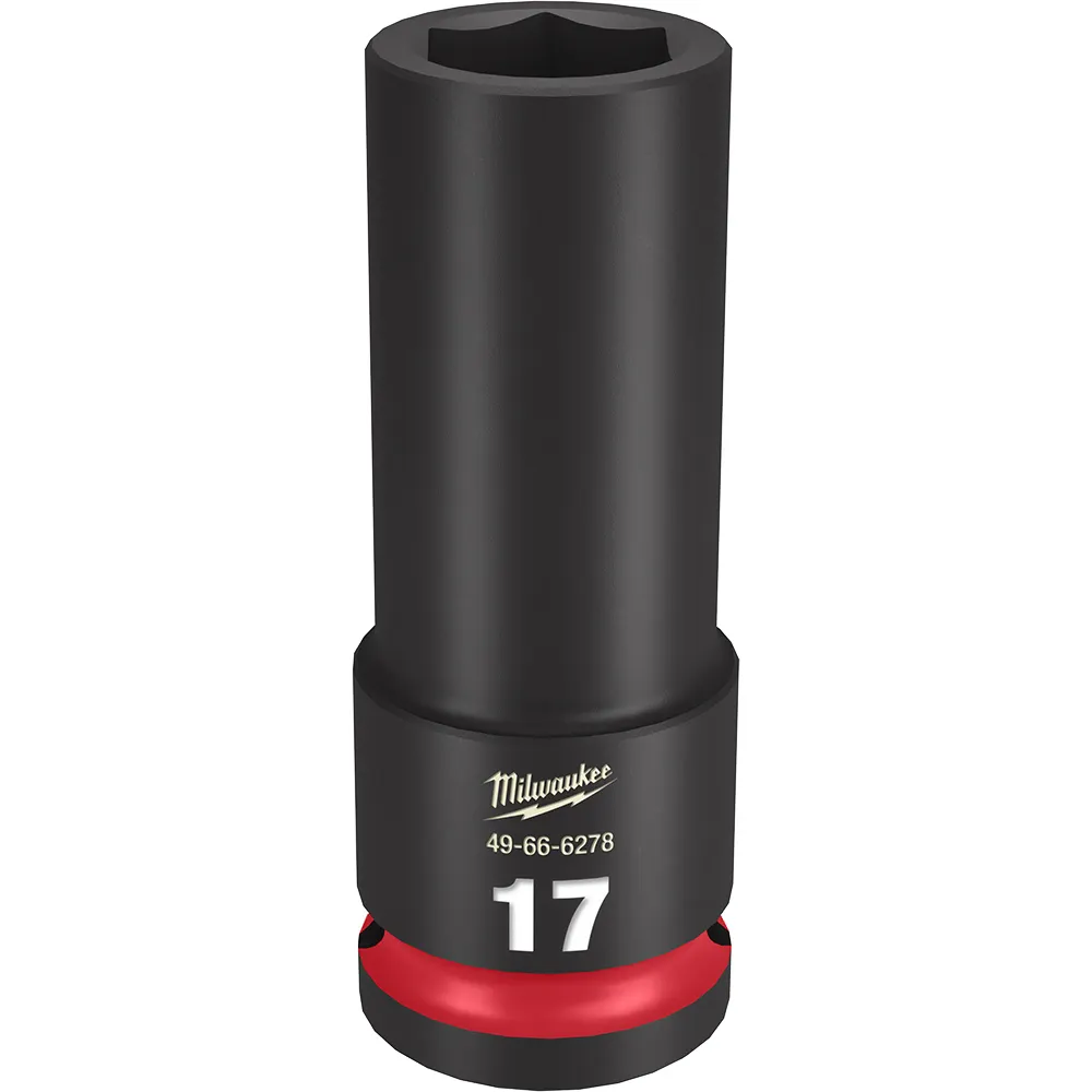 MILWAUKEE 1/2inch Drive 17mm Deep 6 Point Impact Socket - SHOCKWAVE 49666278