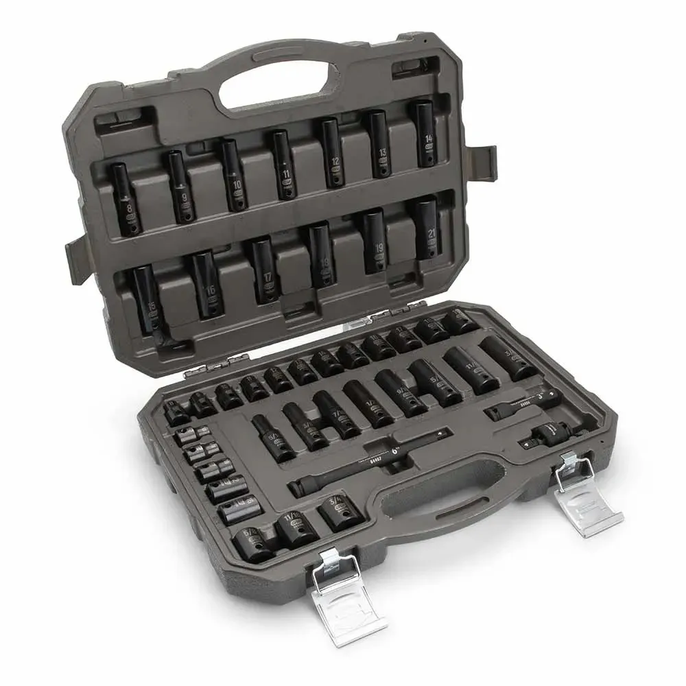 GEARWRENCH 3/8inch Drive 6 Point Standard & Deep Impact Socket Set - 44 Piece 84916N