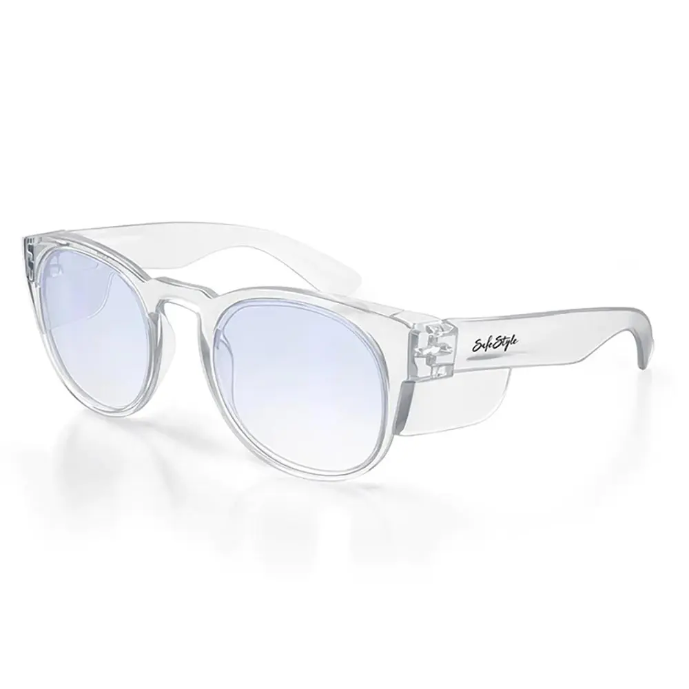 SAFESTYLE Cruisers Clear Frame Blue Light Blocking UV400 Lens Safety Glasses CRCB100