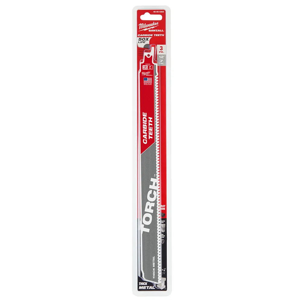 MILWAUKEE 300mm Wrecker General Purpose SAWZALL Blade - 3 Piece 48005303