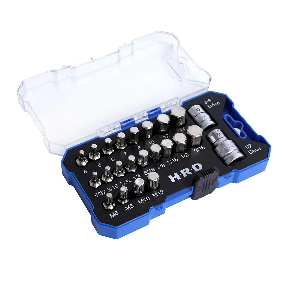 HRD 23 Piece 1/2-3/8inch Socket Set w. Spline HMXHS23