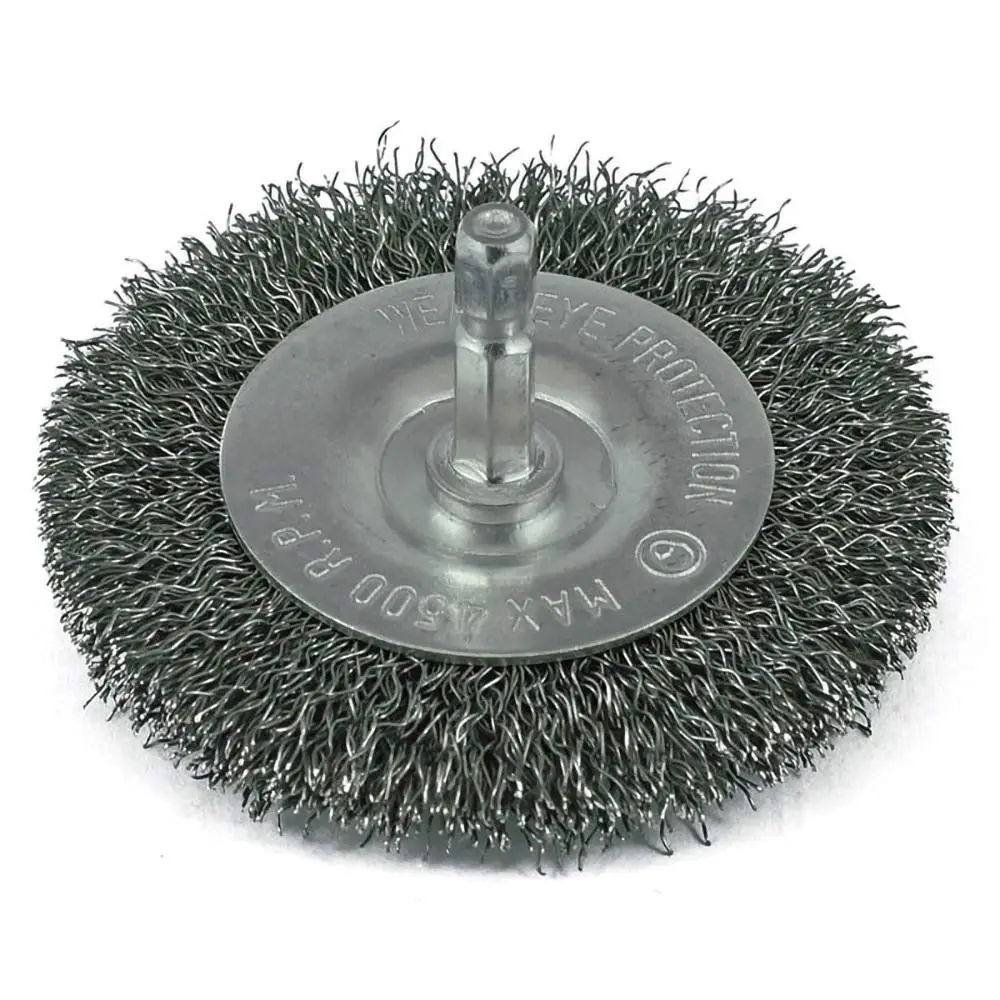 ITM 100mm 1/4" Hex Shank Crimp Wire Spindle Mounted Wheel Brush TM7022-100