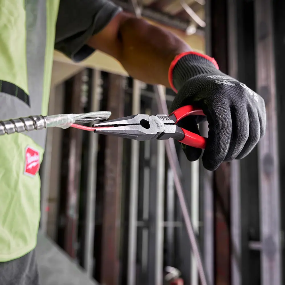 MILWAUKEE 203mm USA Made Plastic Grip Handle Long Nose Plier MT505
