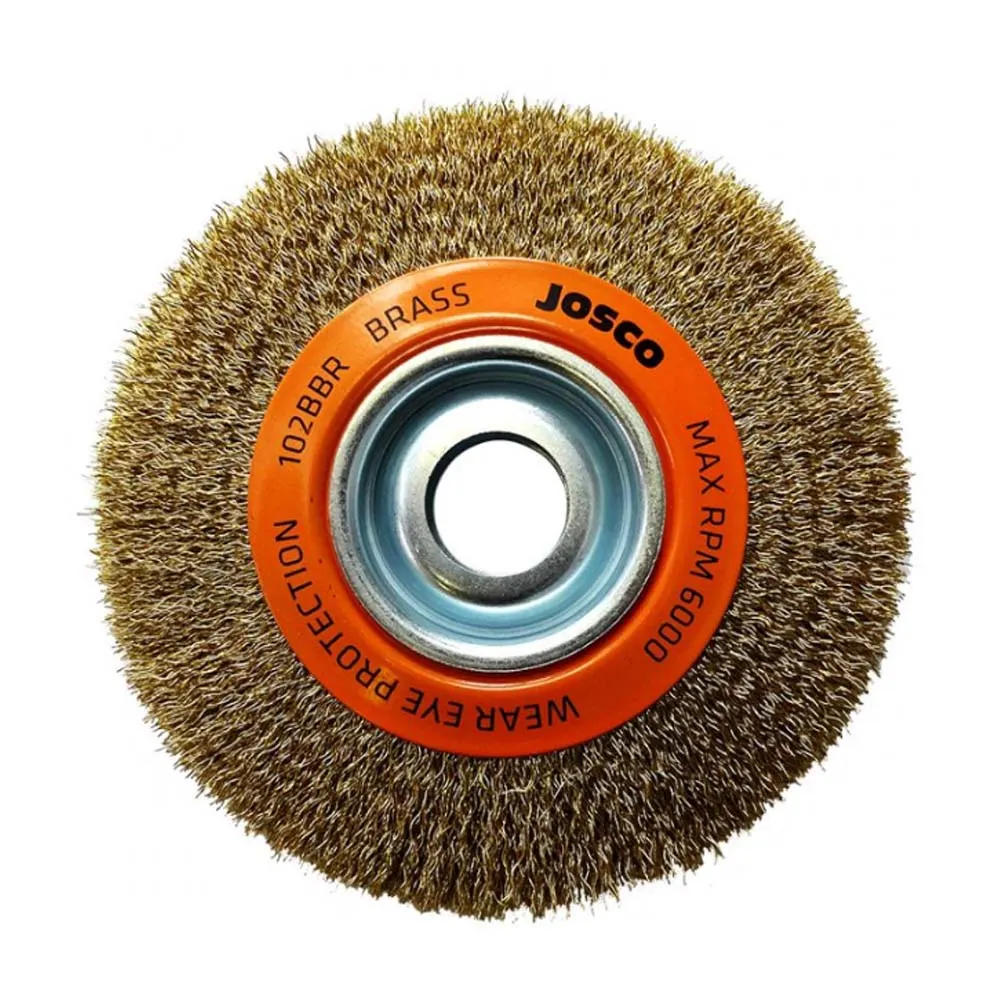 JOSCO 150 x 19mm Multi-Bore Brass Crimped Wheel Brush