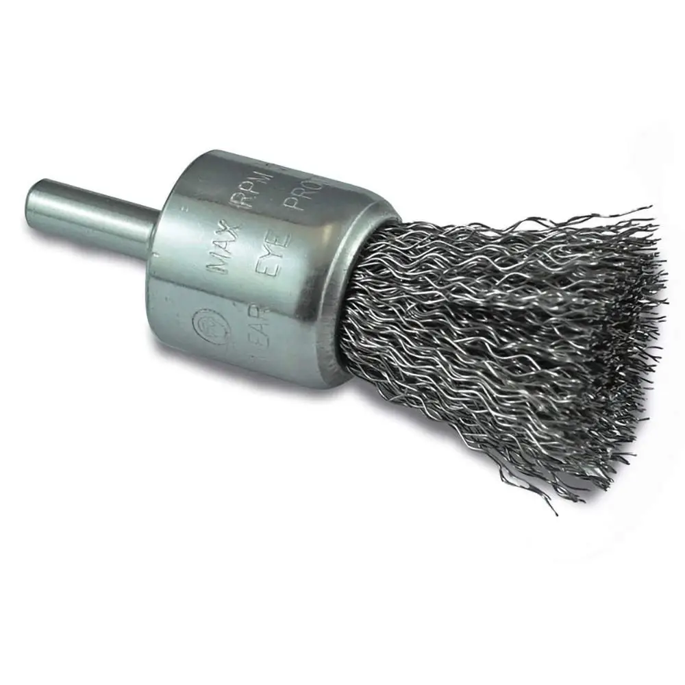 ITM 25mm 1/4" Round Shank Crimp Wire End Stainless Steel Brush TM7013-125