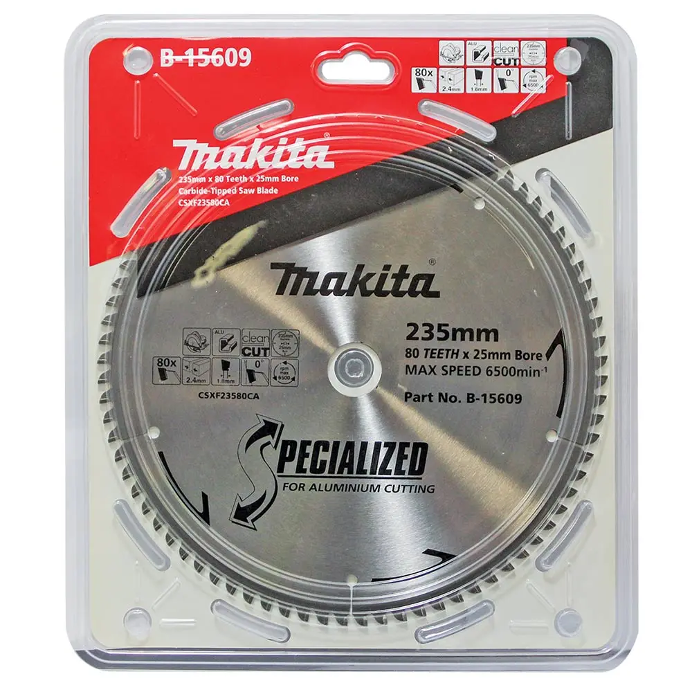MAKITA 235mm 80T TCT Circular Saw Blade for Aluminium Cutting - SPECIALIZED B-15609