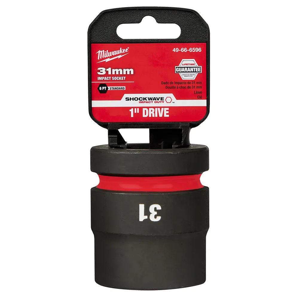 MILWAUKEE SHOCKWAVE 1inch Drive 31mm Standard 6 Point Impact Socket 49666596