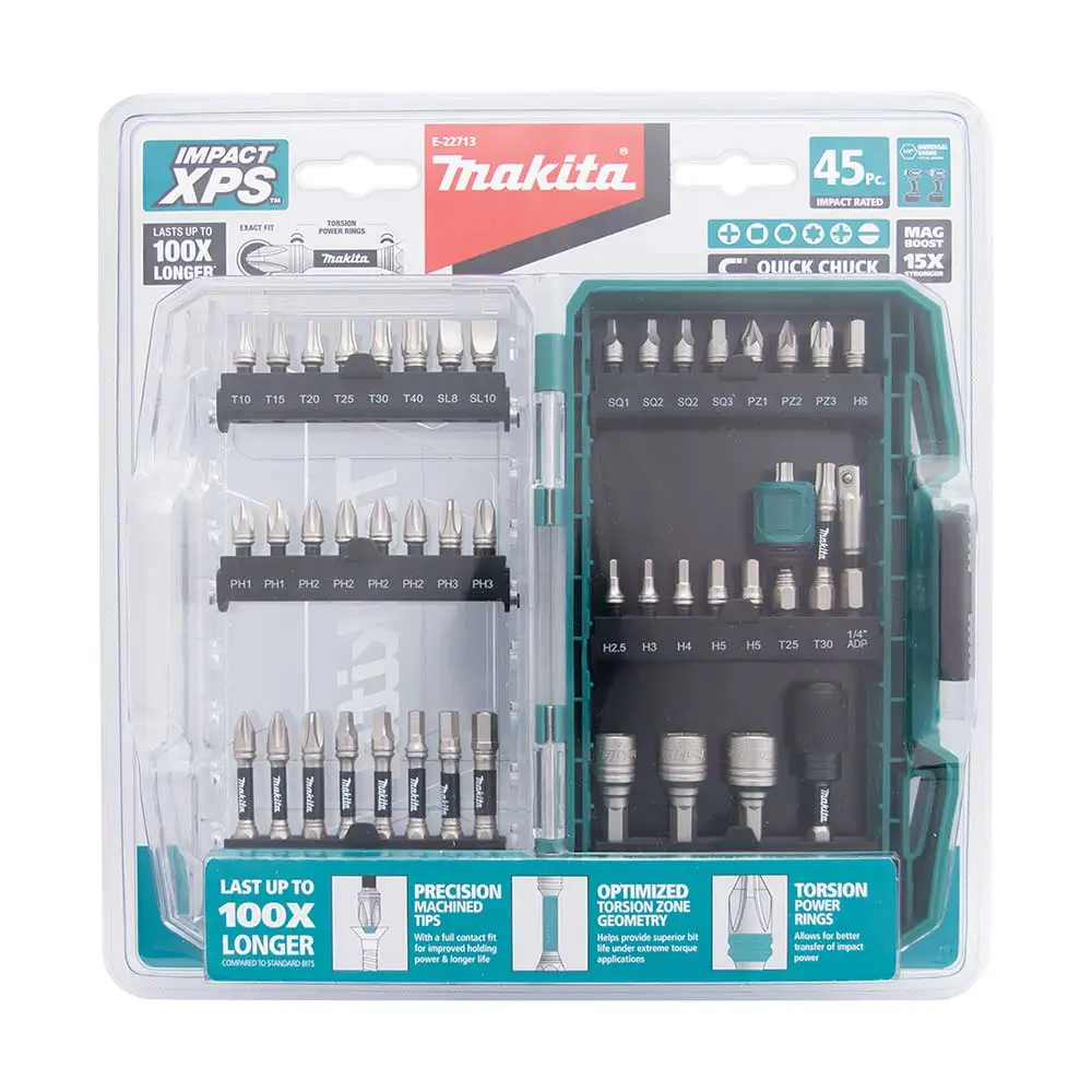 MAKITA IMP-XPS Screwdriver Bit Set - 45 Piece E-22713