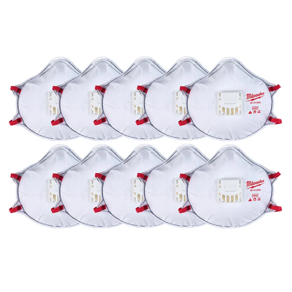 MILWAUKEE N95 Valved Respirator with Gasket - 10 Pack 48734004