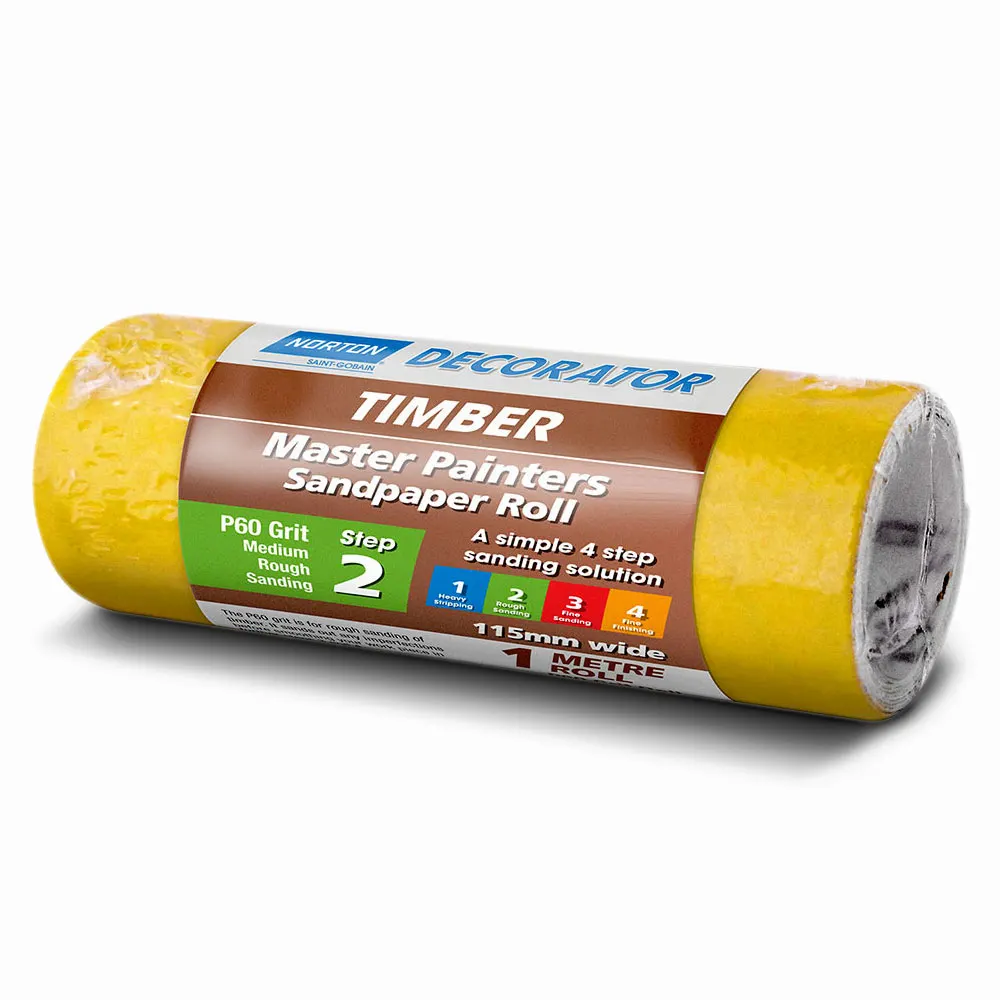 NORTON 115mm x 1m 60-Grit Sanding Roll for Wood - DECORATOR