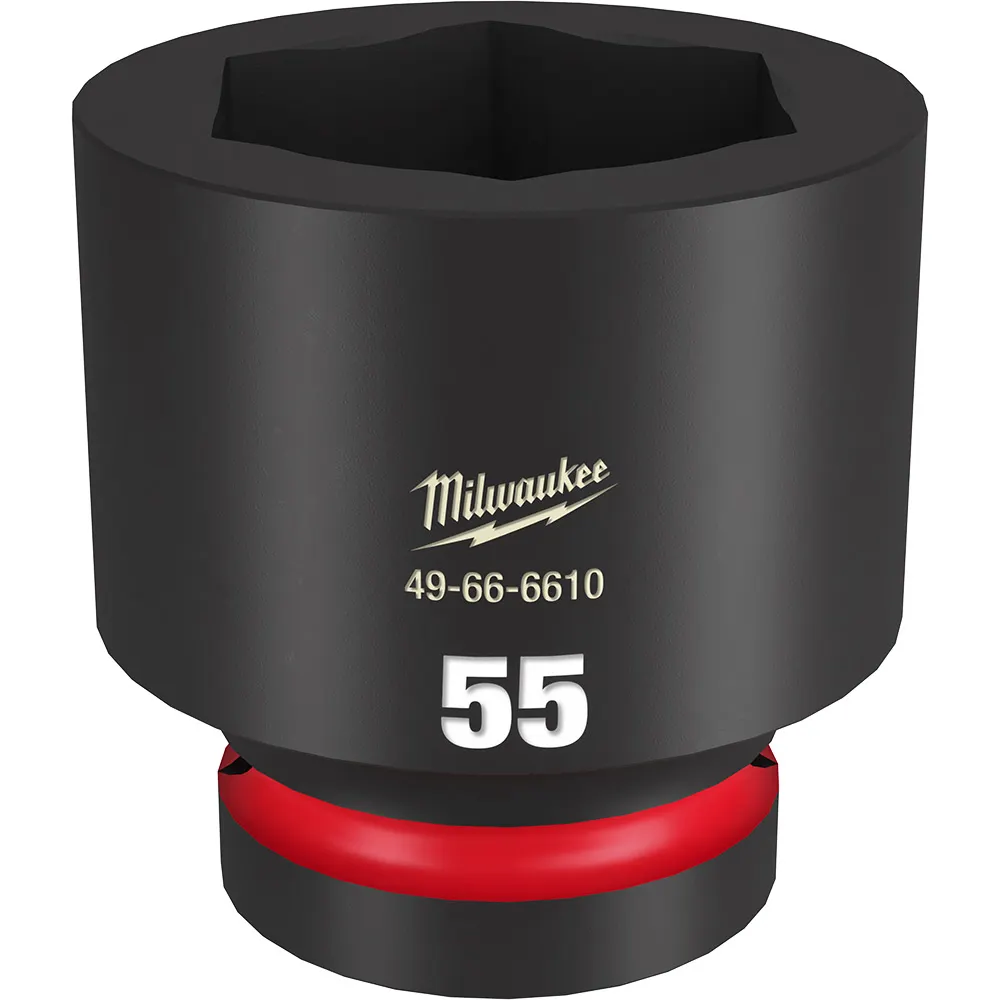 MILWAUKEE SHOCKWAVE 1inch Drive 55mm Standard 6 Point Impact Socket 49666610