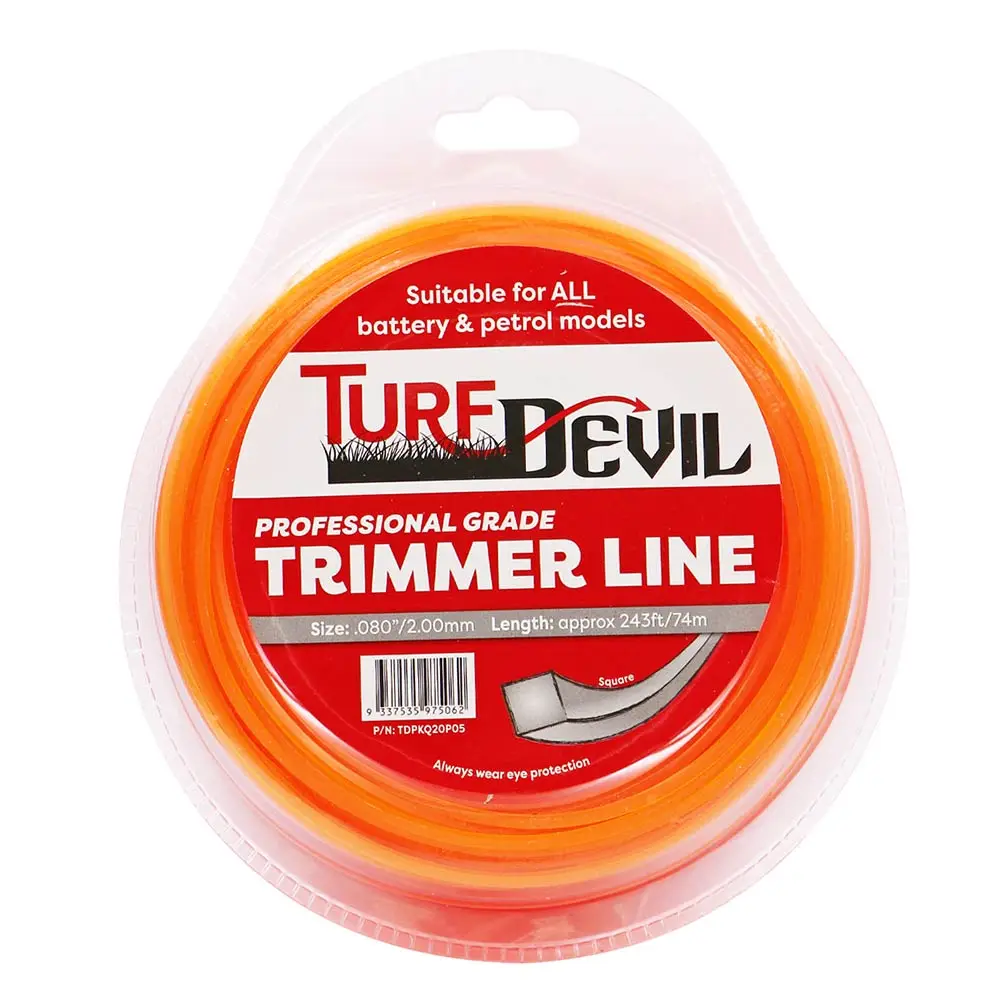 TURF DEVIL 2mm Professional Trimmer Line "Square" TDPKQ20P05