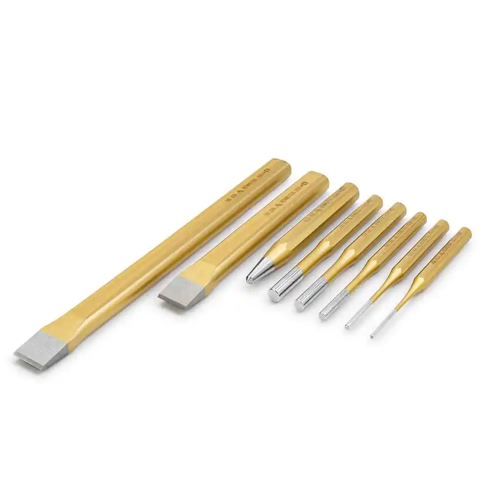 RENNSTEIG 8 Piece Parallel Pin Centre Chisel Punch Set REN03