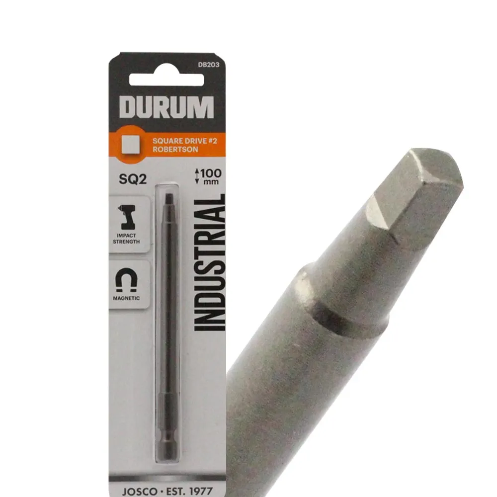 DURUM R2 x 100mm Robertson/Square Power Screwdriver Bit