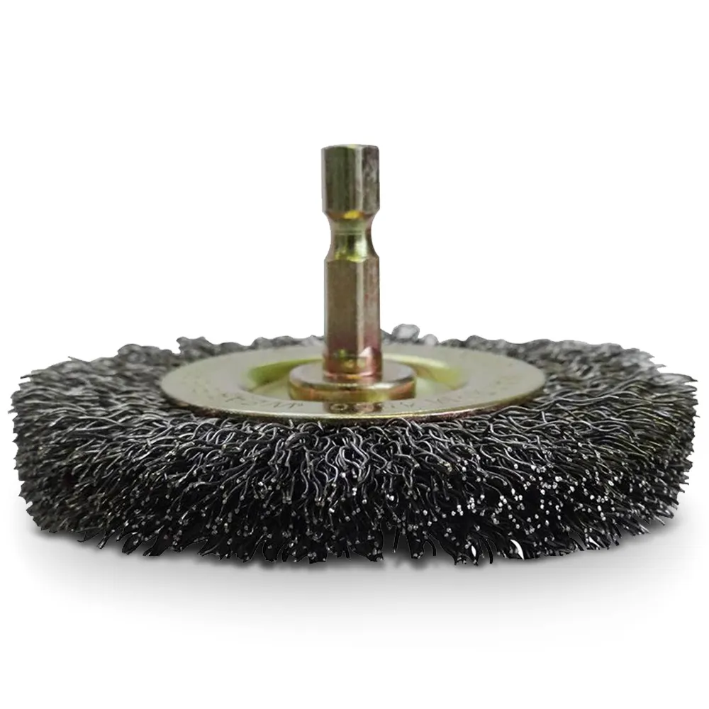 JOSCO 75mm 1/4-Hex Mounted Crimped Wheel Brush JCW75