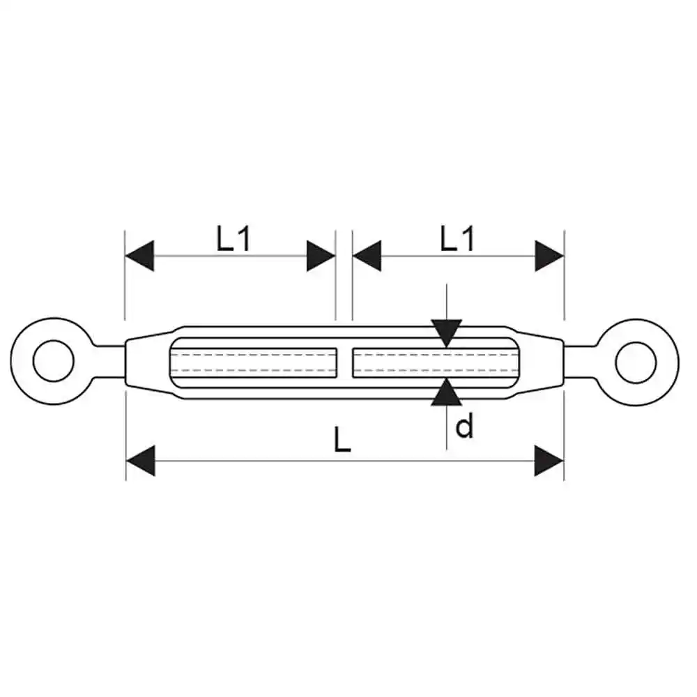 ITM 6mm Eye & Eye Galvanised Standard JIS Turnbuckle TM9230-01060