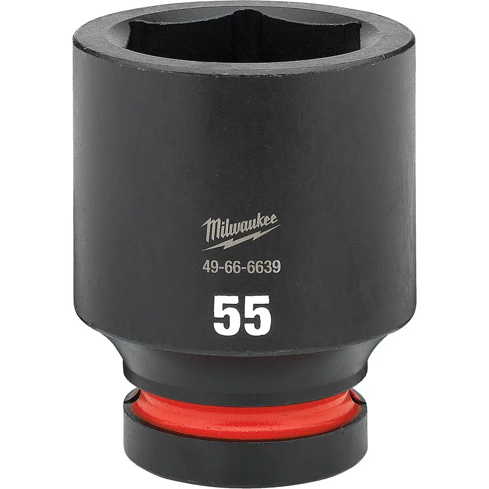 MILWAUKEE SHOCKWAVE 1inch Drive 55mm Deep 6 Point Impact Socket 49666639