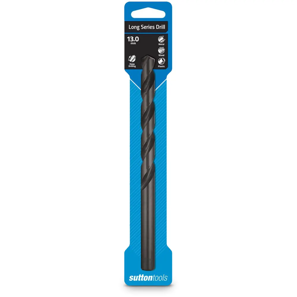 SUTTON 13.0 x 203mm Metal Drill Bit Long Series HSS BLUE BULLET D1101300