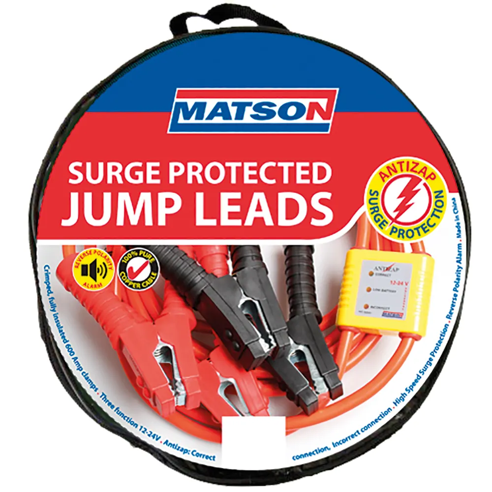 MATSON Lead Jumper 4m 600Amp Anti Zap with Carry Bag